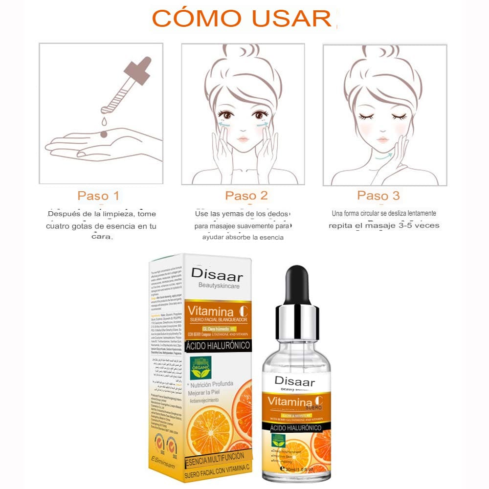 Serum Rejuvenecedor con Vitamina C + Acido hialurónico